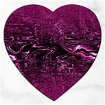 Magenta Black Swirl Jigsaw Puzzle (Heart) Front