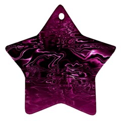 Magenta Black Swirl Star Ornament (two Sides) by SpinnyChairDesigns