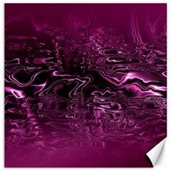 Magenta Black Swirl Canvas 12  X 12  by SpinnyChairDesigns