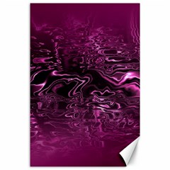 Magenta Black Swirl Canvas 24  X 36  by SpinnyChairDesigns