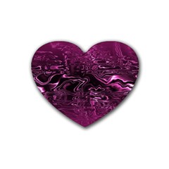 Magenta Black Swirl Heart Coaster (4 Pack)  by SpinnyChairDesigns