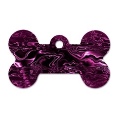 Magenta Black Swirl Dog Tag Bone (two Sides) by SpinnyChairDesigns