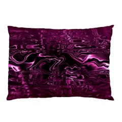 Magenta Black Swirl Pillow Case by SpinnyChairDesigns