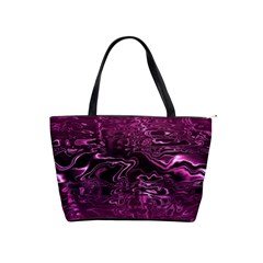 Magenta Black Swirl Classic Shoulder Handbag by SpinnyChairDesigns