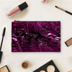 Magenta Black Swirl Cosmetic Bag (medium) by SpinnyChairDesigns