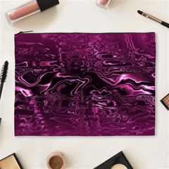 Magenta Black Swirl Cosmetic Bag (xl) by SpinnyChairDesigns