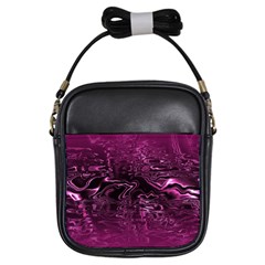 Magenta Black Swirl Girls Sling Bag by SpinnyChairDesigns