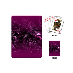 Magenta Black Swirl Playing Cards Single Design (mini) by SpinnyChairDesigns