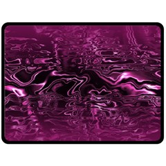 Magenta Black Swirl Double Sided Fleece Blanket (large)  by SpinnyChairDesigns