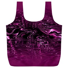 Magenta Black Swirl Full Print Recycle Bag (xl) by SpinnyChairDesigns