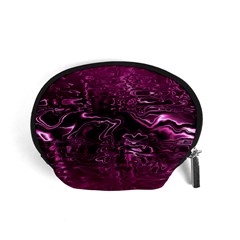 Magenta Black Swirl Accessory Pouch (small) by SpinnyChairDesigns