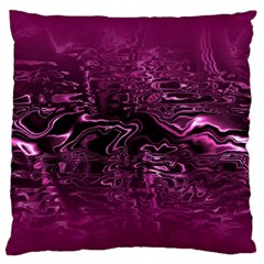 Magenta Black Swirl Standard Flano Cushion Case (one Side) by SpinnyChairDesigns