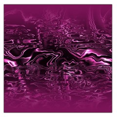 Magenta Black Swirl Large Satin Scarf (square) by SpinnyChairDesigns