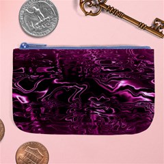 Magenta Black Swirl Large Coin Purse by SpinnyChairDesigns