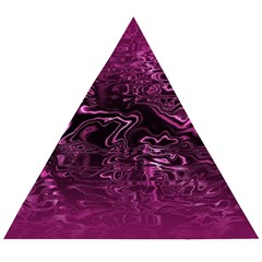 Magenta Black Swirl Wooden Puzzle Triangle by SpinnyChairDesigns