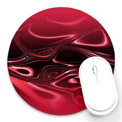 Crimson Red Black Swirl Round Mousepads by SpinnyChairDesigns