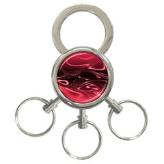 Crimson Red Black Swirl 3-ring Key Chain by SpinnyChairDesigns