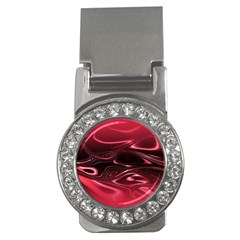 Crimson Red Black Swirl Money Clips (cz)  by SpinnyChairDesigns