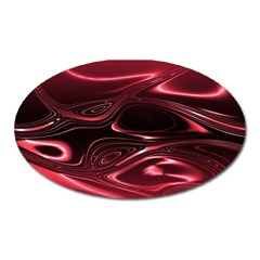 Crimson Red Black Swirl Oval Magnet by SpinnyChairDesigns