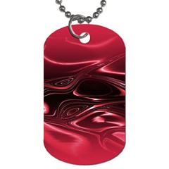 Crimson Red Black Swirl Dog Tag (two Sides) by SpinnyChairDesigns