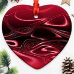 Crimson Red Black Swirl Heart Ornament (Two Sides) Front