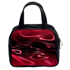 Crimson Red Black Swirl Classic Handbag (two Sides) by SpinnyChairDesigns