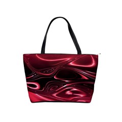 Crimson Red Black Swirl Classic Shoulder Handbag by SpinnyChairDesigns