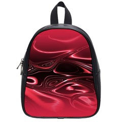 Crimson Red Black Swirl School Bag (small) by SpinnyChairDesigns