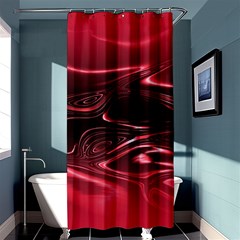 Crimson Red Black Swirl Shower Curtain 36  X 72  (stall)  by SpinnyChairDesigns