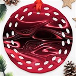 Crimson Red Black Swirl Round Filigree Ornament (Two Sides) Front