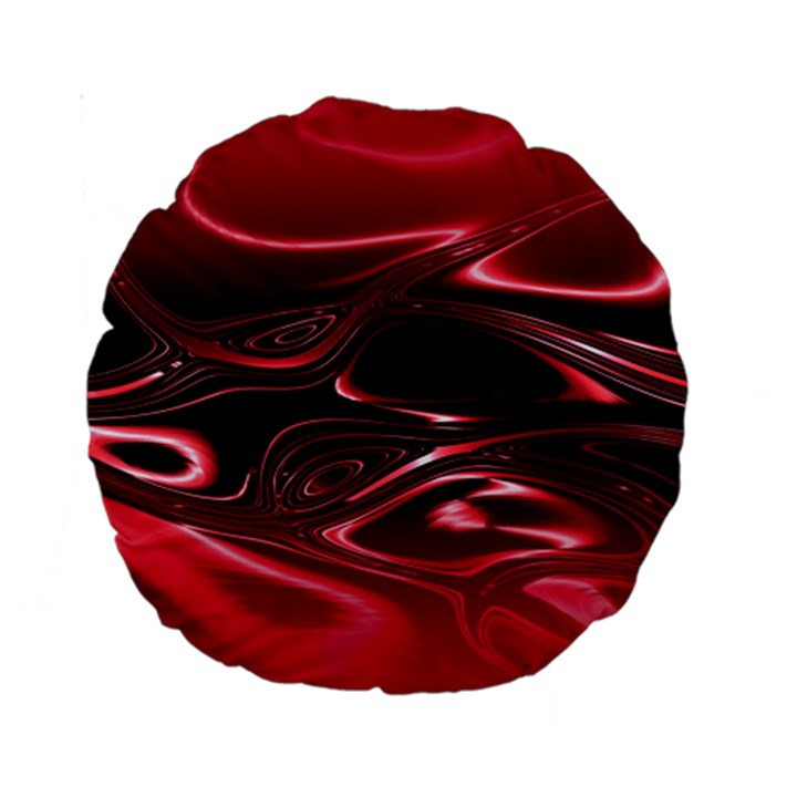 Crimson Red Black Swirl Standard 15  Premium Round Cushions