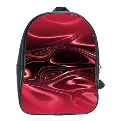 Crimson Red Black Swirl School Bag (xl) by SpinnyChairDesigns