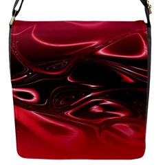 Crimson Red Black Swirl Flap Closure Messenger Bag (s) by SpinnyChairDesigns