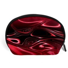 Crimson Red Black Swirl Accessory Pouch (large) by SpinnyChairDesigns