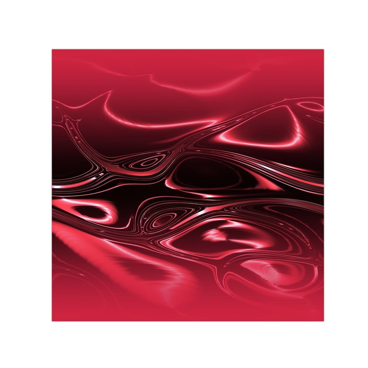 Crimson Red Black Swirl Small Satin Scarf (Square)