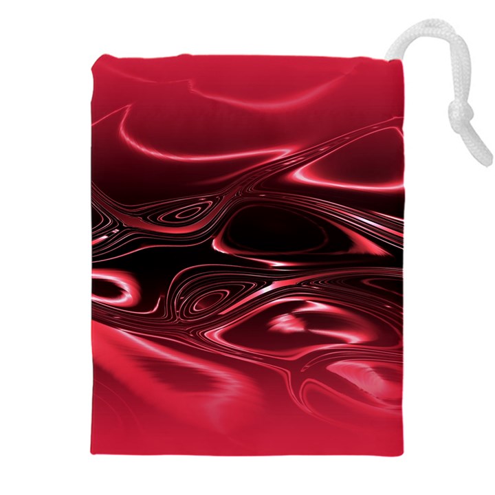 Crimson Red Black Swirl Drawstring Pouch (5XL)