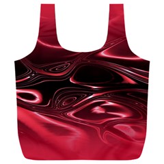 Crimson Red Black Swirl Full Print Recycle Bag (xxxl) by SpinnyChairDesigns