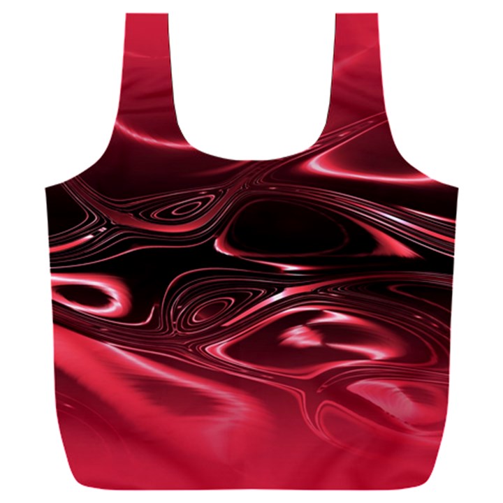 Crimson Red Black Swirl Full Print Recycle Bag (XXXL)