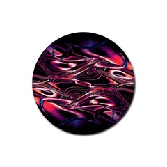 Abstract Art Swirls Rubber Coaster (round)  by SpinnyChairDesigns