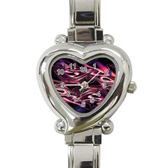 Abstract Art Swirls Heart Italian Charm Watch by SpinnyChairDesigns