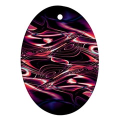 Abstract Art Swirls Oval Ornament (two Sides) by SpinnyChairDesigns