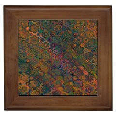 Boho Floral Pattern Framed Tile by SpinnyChairDesigns