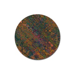 Boho Floral Pattern Magnet 3  (round) by SpinnyChairDesigns