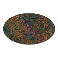 Boho Floral Pattern Oval Magnet by SpinnyChairDesigns