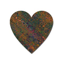 Boho Floral Pattern Heart Magnet by SpinnyChairDesigns