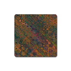 Boho Floral Pattern Square Magnet by SpinnyChairDesigns