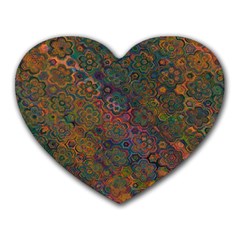 Boho Floral Pattern Heart Mousepads by SpinnyChairDesigns