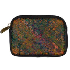 Boho Floral Pattern Digital Camera Leather Case by SpinnyChairDesigns