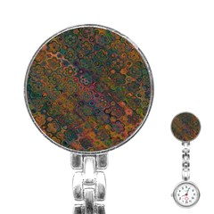 Boho Floral Pattern Stainless Steel Nurses Watch by SpinnyChairDesigns