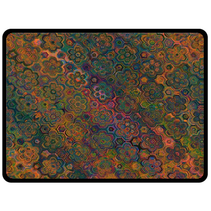 Boho Floral Pattern Double Sided Fleece Blanket (Large) 